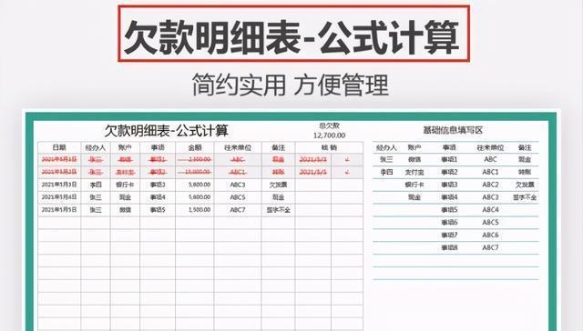 简单实用的做账表格模板（提高工作效率）