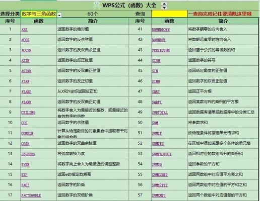 掌握表格公式的全面指南（从入门到精通）