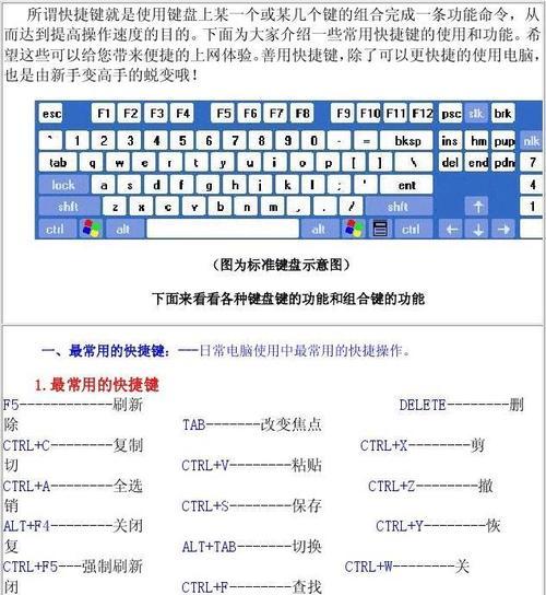 掌握电脑快捷键，提高工作效率（以截图为主题）